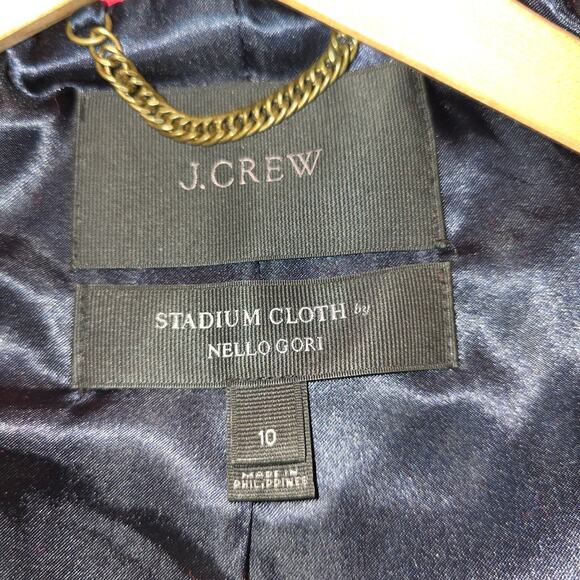 J. Crew Women's Red Chateau Stadium Parka Coat Nello Cori Faux Fur Hood Size 10 - Picture 3 of 7